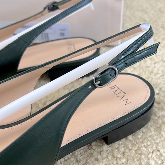 🎊HP🎊NWT ALEXANDRE BIRMAN Fina Leather Slingbacks Flat 38/8 Green MSRP $550 - Picture 12 of 16